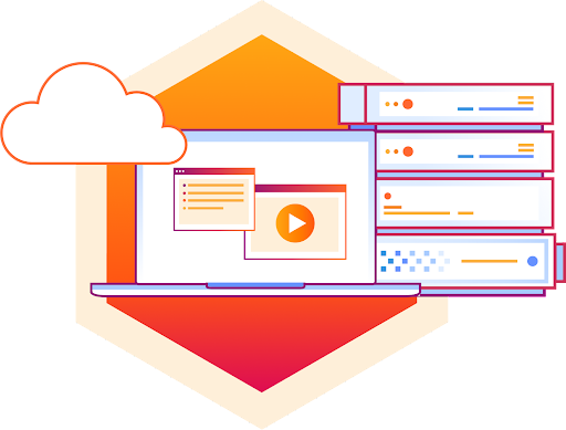 laptop/server/cloud illustration